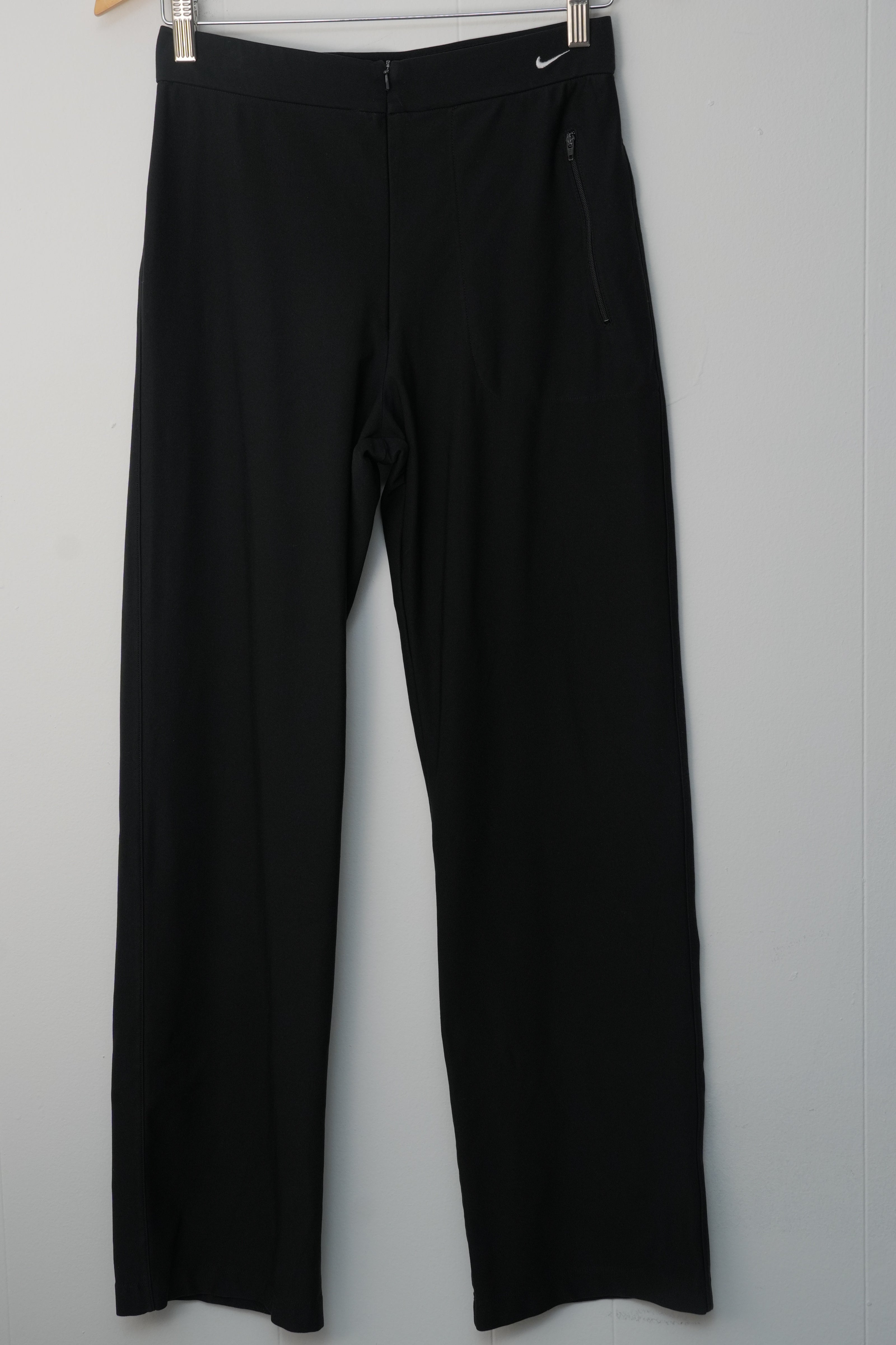 Nike Dri-FIT Pants Women Medium Black High Rise Wide Leg Athletic Trousers