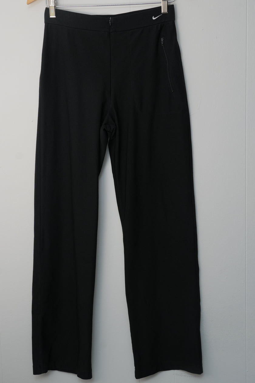 Nike Dri-FIT Pants Women Medium Black High Rise Wide Leg Athletic Trousers