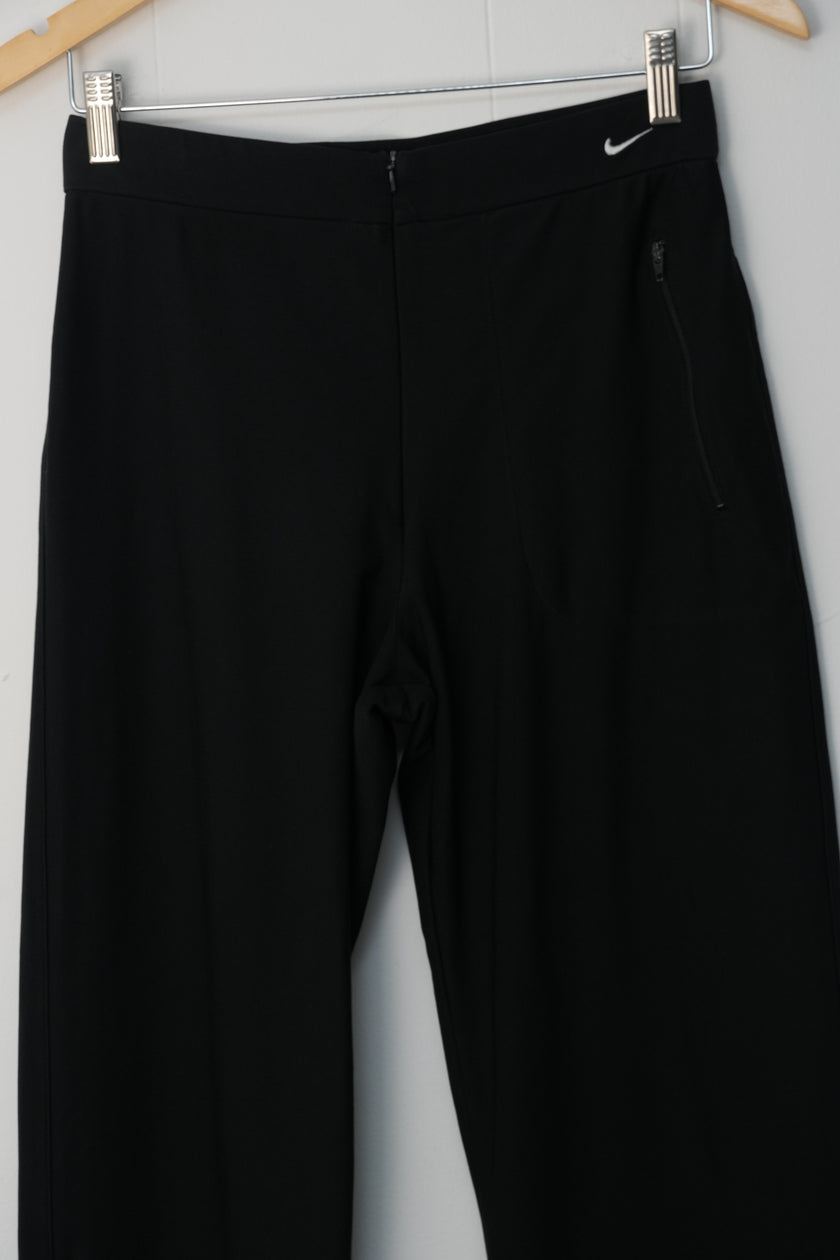 Nike Dri-FIT Pants Women Medium Black High Rise Wide Leg Athletic Trousers