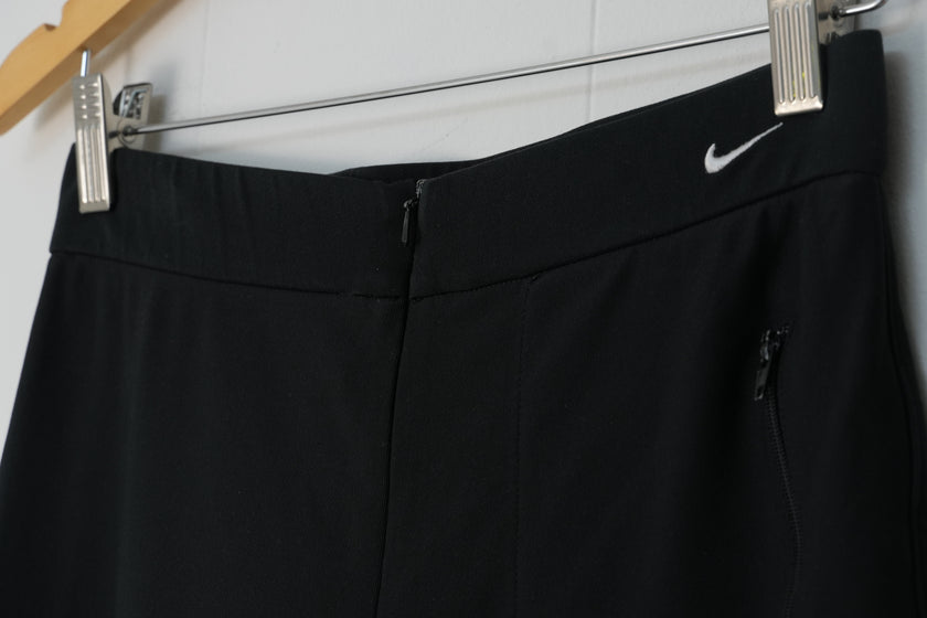 Nike Dri-FIT Pants Women Medium Black High Rise Wide Leg Athletic Trousers
