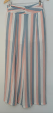 Charming Charlie Dress Pants Womens Medium Multicolor Wide Leg Striped Lined
