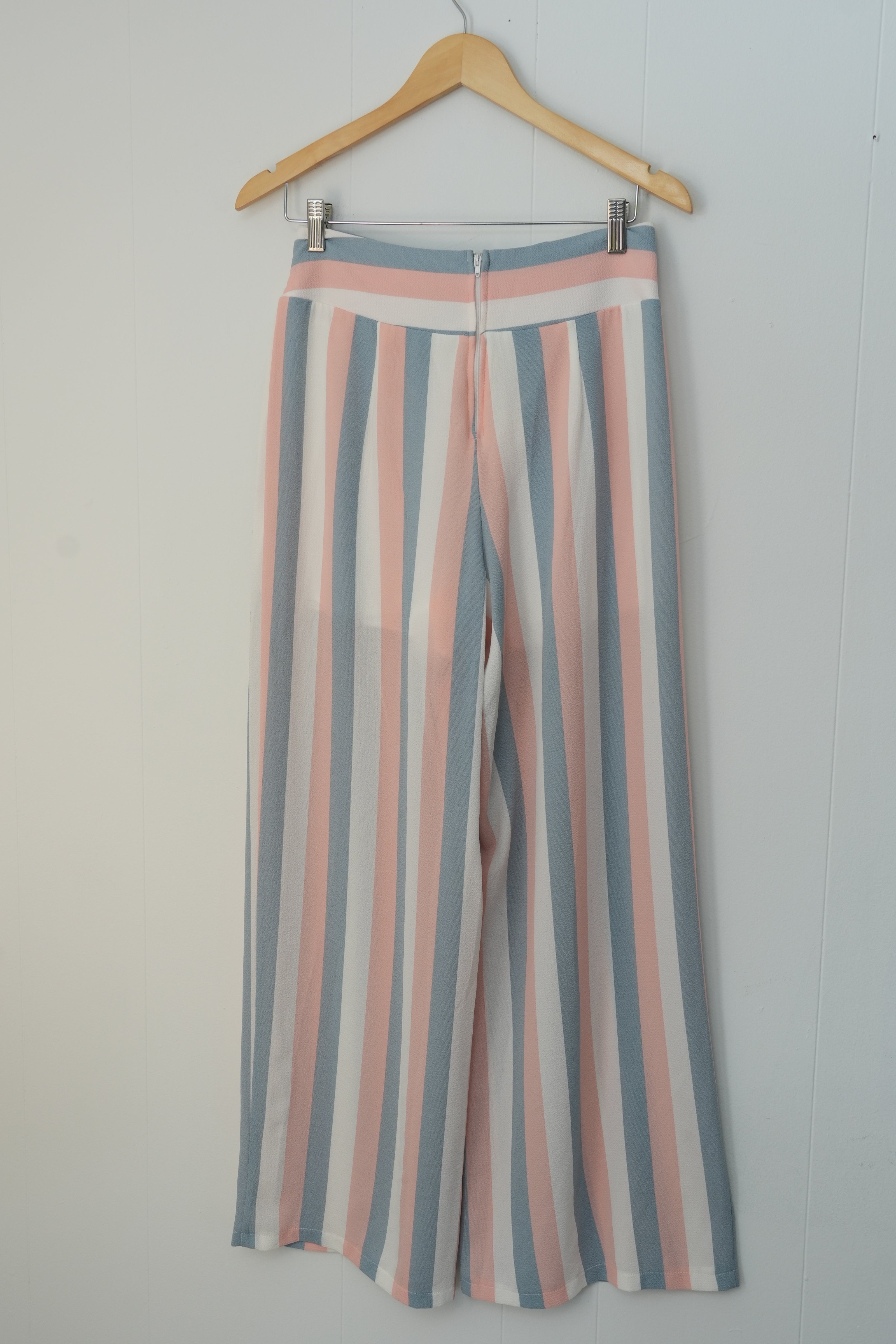 Charming Charlie Dress Pants Womens Medium Multicolor Wide Leg Striped Lined