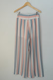 Charming Charlie Dress Pants Womens Medium Multicolor Wide Leg Striped Lined