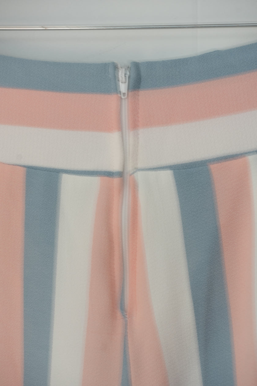 Charming Charlie Dress Pants Womens Medium Multicolor Wide Leg Striped Lined