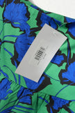 Avara Hudson Dress Womens Large Green Blue Floral One Shoulder Puff Sleeve Mini