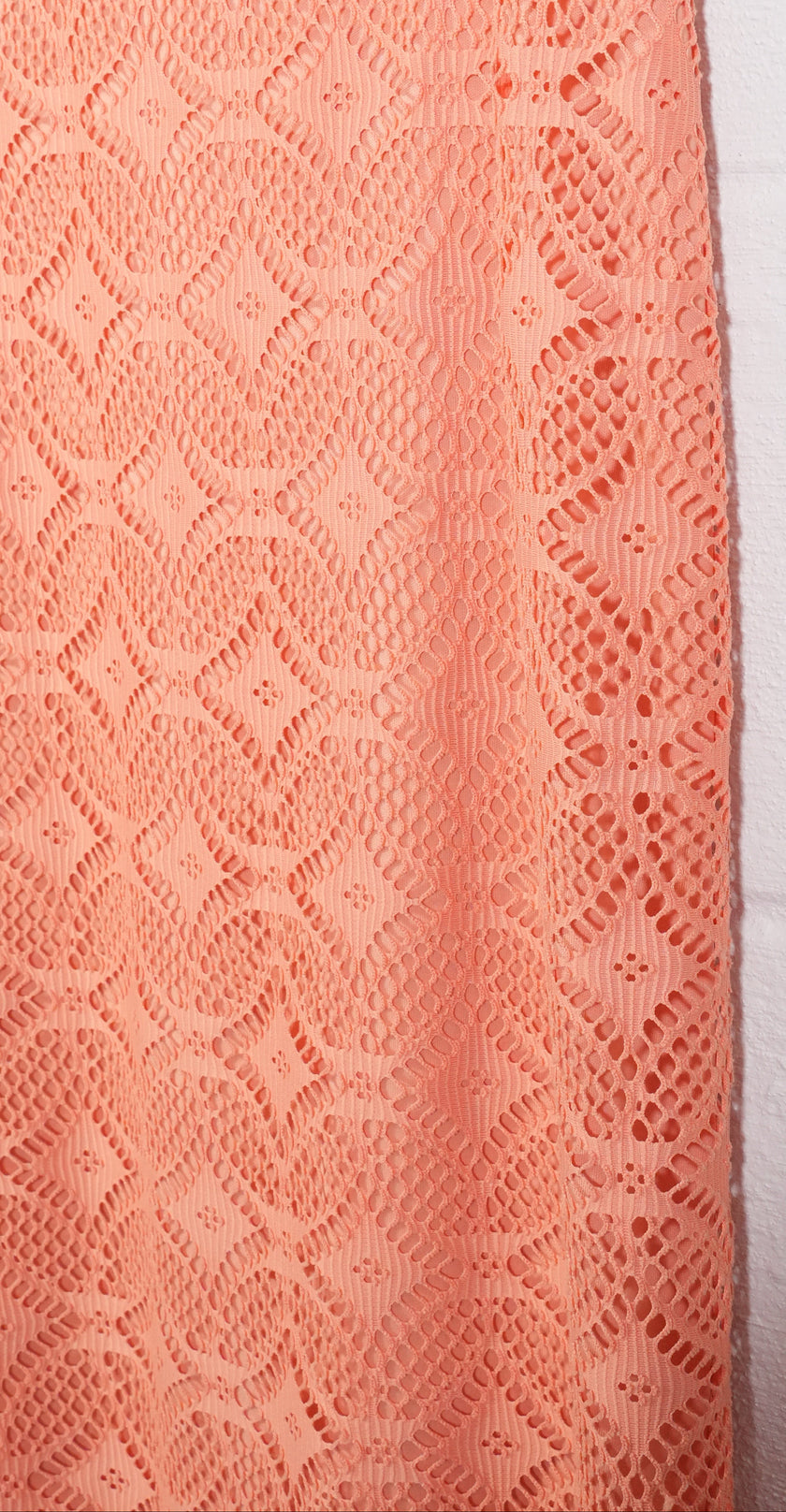 Cato Crochet Lace Midi Skirt Women Size 14 Coral Peach Fringe Hem Boho