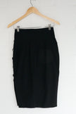 New York & Company Pencil Skirt Womens Extra Small Black Button Side High Waist