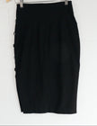 New York & Company Pencil Skirt Womens Extra Small Black Button Side High Waist