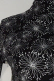 Soybu Dress Women Medium Black White Floral Print Mock Neck Long Sleeve Keyhole