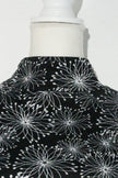 Soybu Dress Women Medium Black White Floral Print Mock Neck Long Sleeve Keyhole