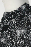 Soybu Dress Women Medium Black White Floral Print Mock Neck Long Sleeve Keyhole