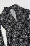 Soybu Dress Women Medium Black White Floral Print Mock Neck Long Sleeve Keyhole