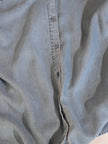 New York & Company Chambray Blouse Women Medium Light Blue Roll Tab Denim Top