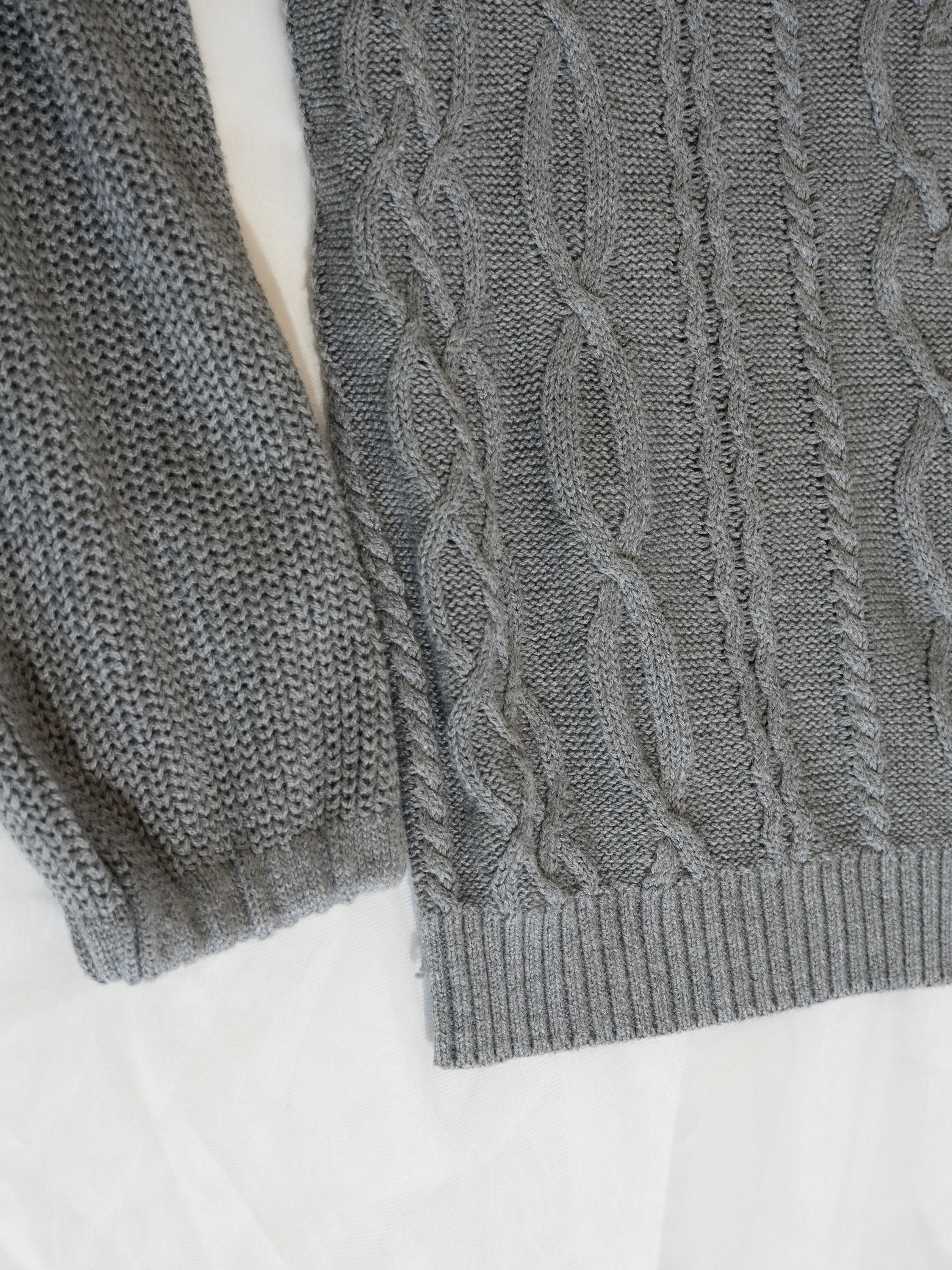 Soho Jeans Sweater Womens Medium Gray Cable Knit Boat Neck Long Sleeve