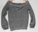 Soho Jeans Sweater Womens Medium Gray Cable Knit Boat Neck Long Sleeve