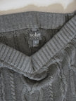 Soho Jeans Sweater Womens Medium Gray Cable Knit Boat Neck Long Sleeve