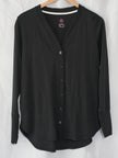 Isaac Mizrahi Live! Cardigan Women Medium Black V-Neck Button Front Pockets