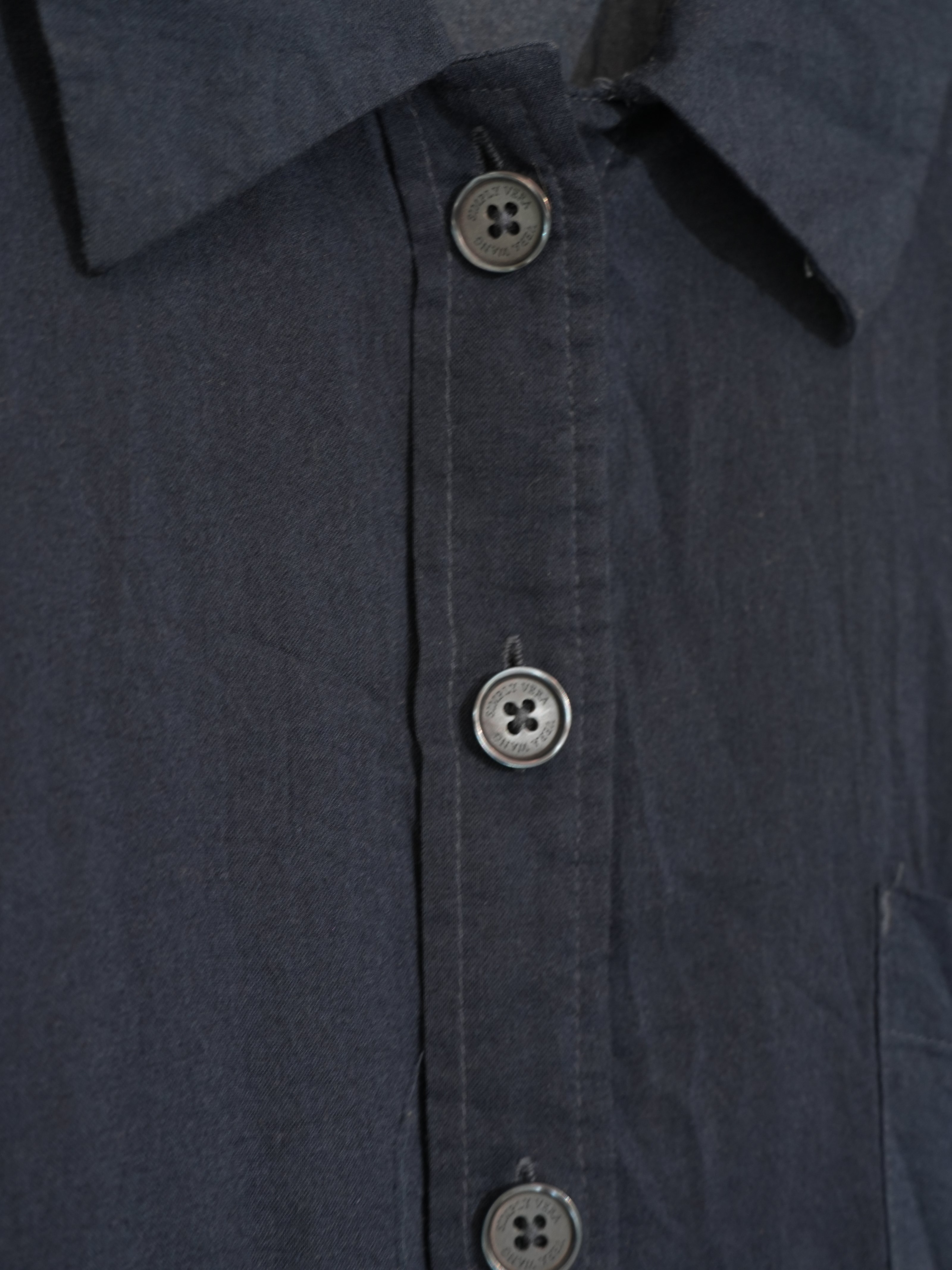 Simply Vera Vera Wang Button Down Shirt Womens Extra Large Navy Blue Ombre Ombre