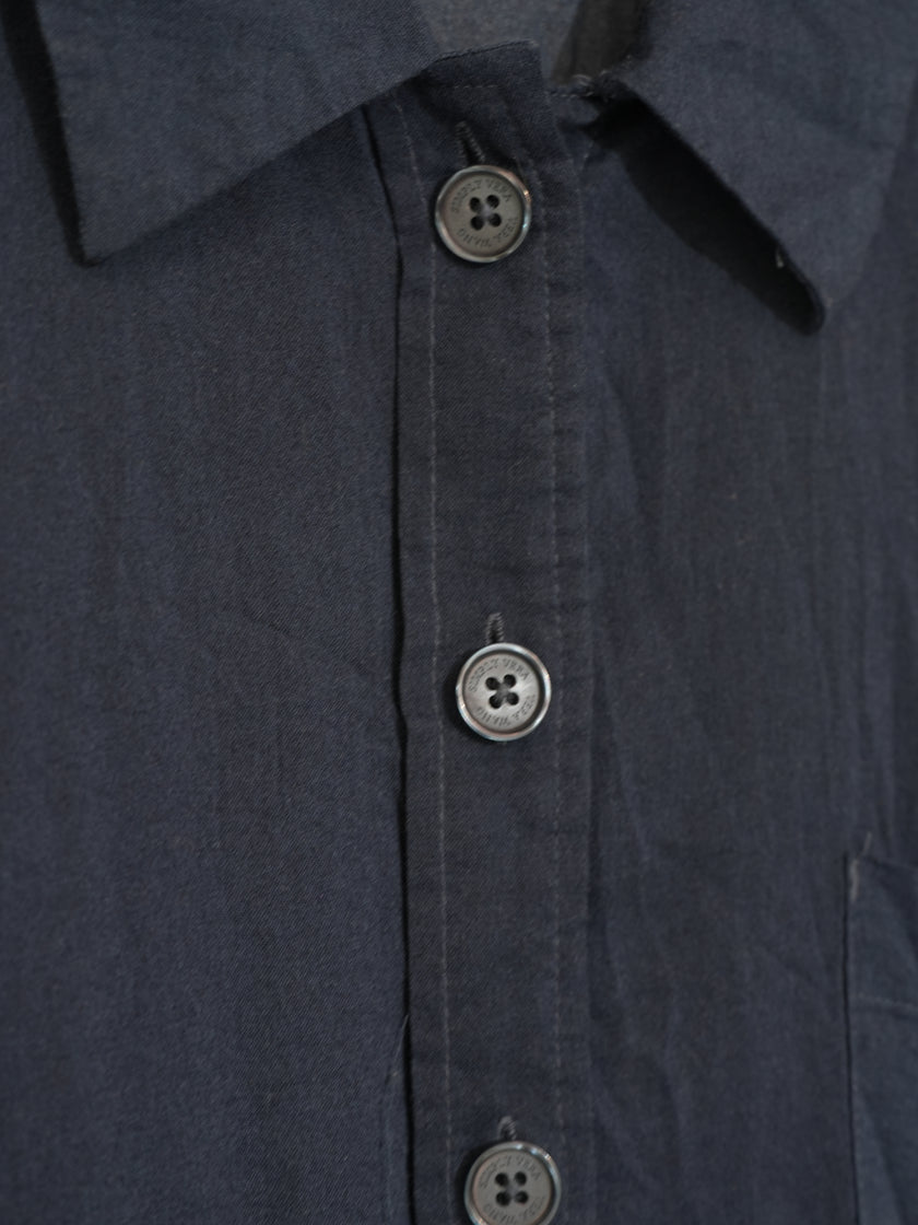 Simply Vera Vera Wang Button Down Shirt Womens Extra Large Navy Blue Ombre Ombre