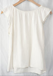 Velvet by Graham & Spencer Blouse Women's Medium White Ruffle Gauze Cotton Top