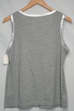SHEIN Tank Top Women Large Gray Metallic Trim V-Neck Sleeveless Heathered Shirt