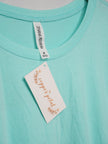Zenana Tunic Top Women Medium Aqua Mint Cuffed Short Sleeve High-Low Hem