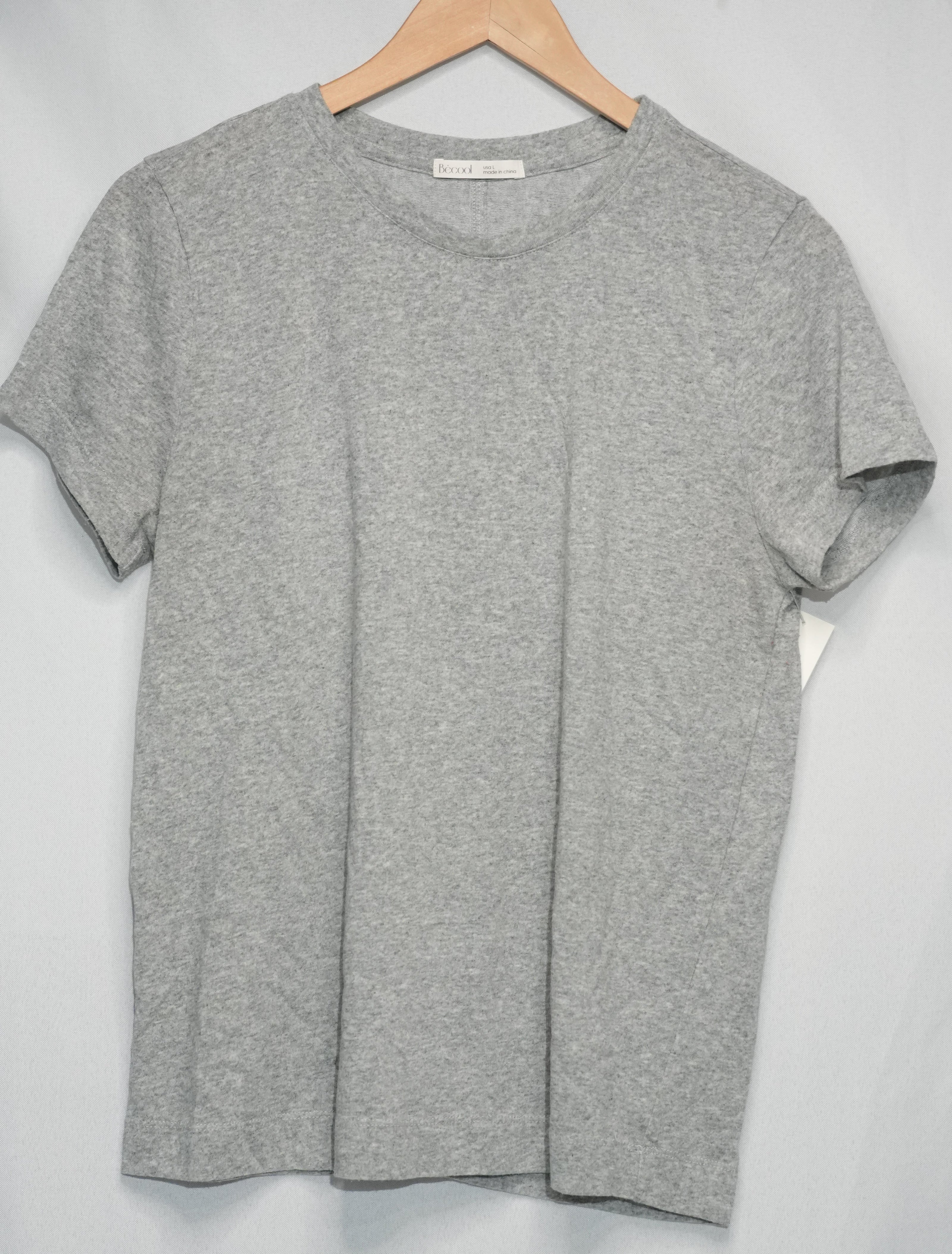 Becool T-Shirt Women Large Gray Short Sleeve Crewneck Casual Basic Tee