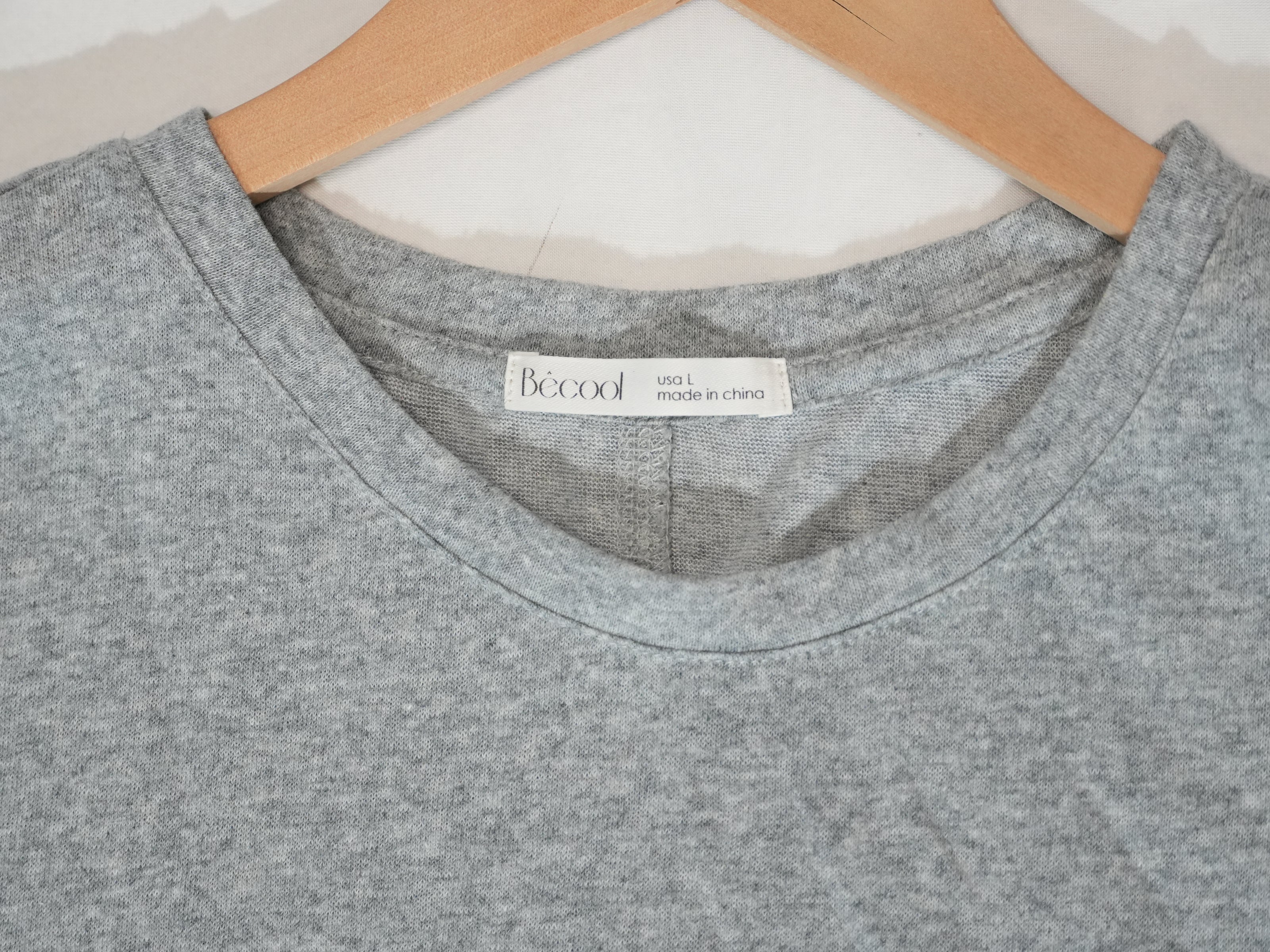 Becool T-Shirt Women Large Gray Short Sleeve Crewneck Casual Basic Tee