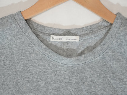 Becool T-Shirt Women Large Gray Short Sleeve Crewneck Casual Basic Tee