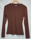 C202 Long Sleeve Top Women Extra Large Brown Crewneck Stretch Athleisure