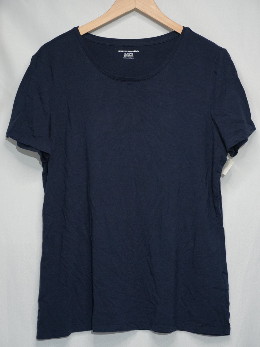 Amazon Essentials T-Shirt Women Extra Large Navy Blue Short Sleeve Crewneck Tee