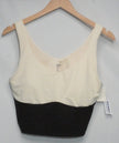 Old Navy Active Sports Bra Women Large Cream Black Colorblock StudioSmooth Top