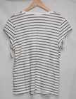 Universal Thread T-Shirt Women Extra Large White Navy Blue Striped Crew Neck Tee