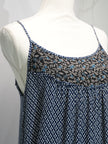 C'isa Tunic Top Womens Medium Blue Geometric Paisley Print Adjustable Straps