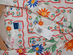 Old Navy Button Down Shirt Women X-Large White Floral Print Short Sleeve Top
