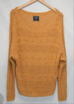 Abercrombie & Fitch Sweater Women Medium Yellow Knit Scoop Neck Long Sleeve