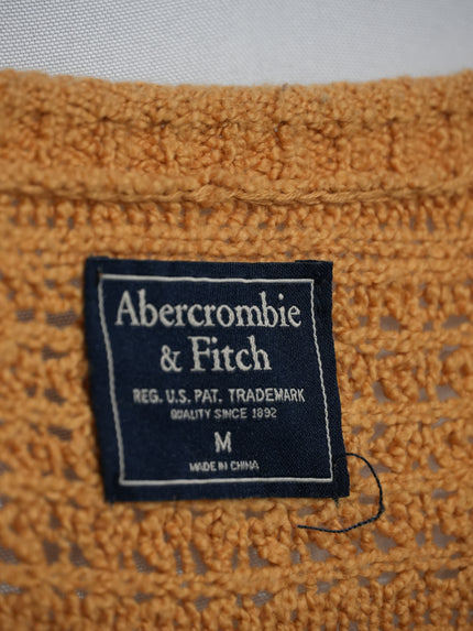 Abercrombie & Fitch Sweater Women Medium Yellow Knit Scoop Neck Long Sleeve