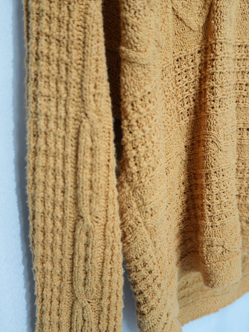 Abercrombie & Fitch Sweater Women Medium Yellow Knit Scoop Neck Long Sleeve
