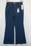 Sofia Jeans Trouser Flare Women Size 14 Indigo Blue High Rise Wide Leg Denim