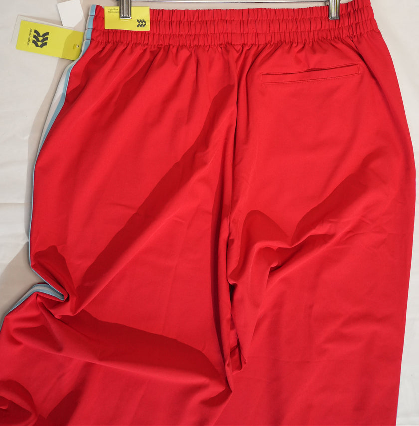 All in Motion Track Pants Womens X-Large Red High-Rise Side Stripe Athleisure