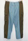 Future Collective Cargo Pants Women Size 14 Blue Olive Colorblock Mixed Media