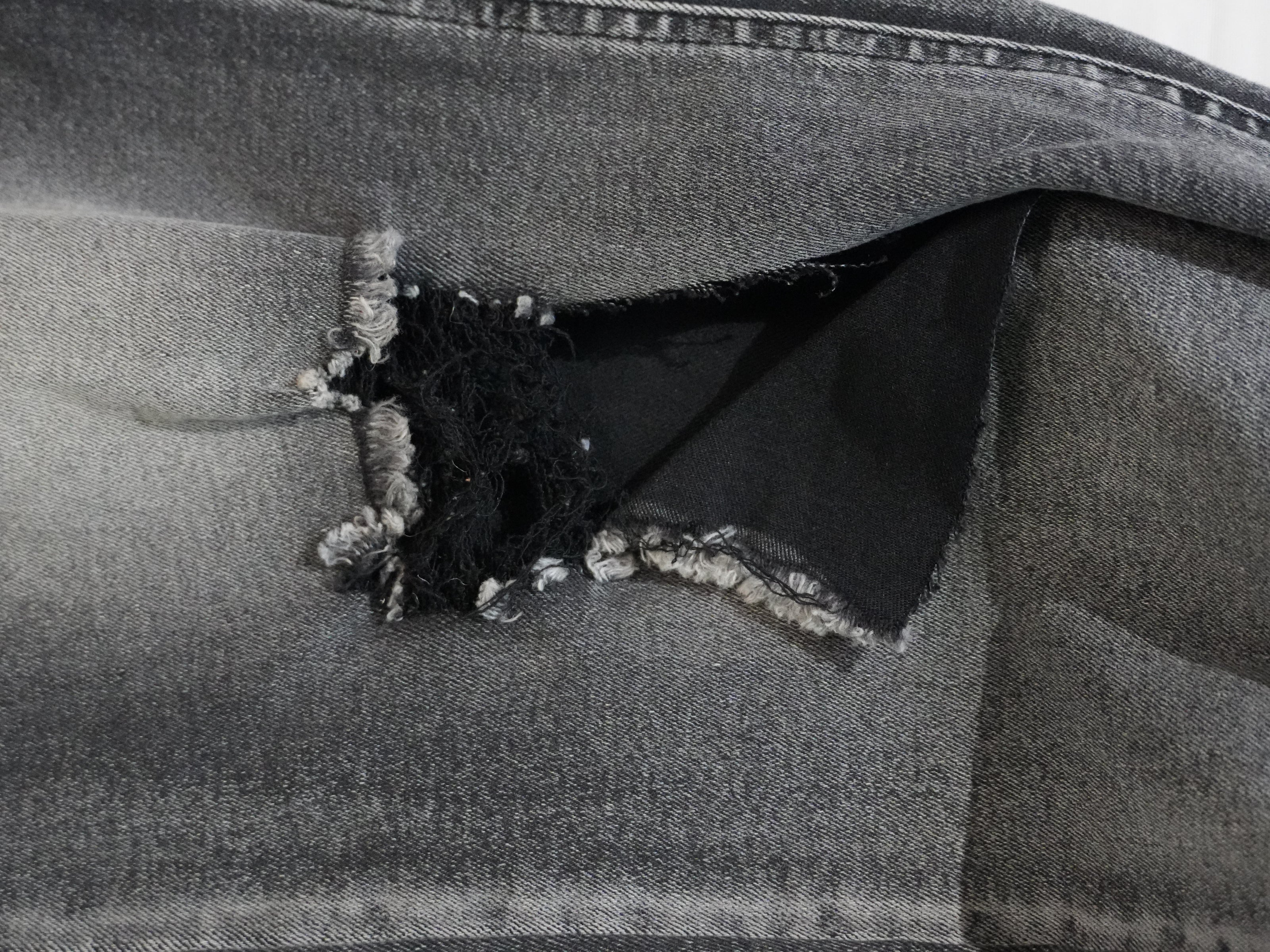 Ashley Stewart Jeans Women Size Twenty Two Gray Distressed Skinny Denim Pants