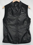 Nike Running Vest Women Large Black Quilted Full Zip Reflective Activewear