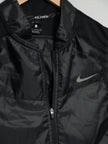 Nike Running Vest Women Large Black Quilted Full Zip Reflective Activewear