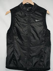 Nike Running Vest Women Large Black Quilted Full Zip Reflective Activewear