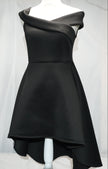 Black High Low Dress Womens Large Black Off Shoulder Scuba Fit Flare Privy