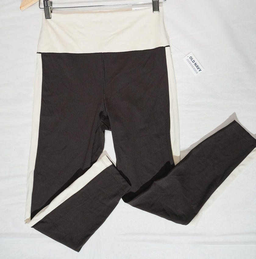 Old Navy Leggings Womens Large Brown Cream Colorblock Studiosmooth Active Ankle