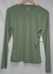 C202 Long Sleeve Top Women Extra Large Sage Green Crewneck Activewear Stretch