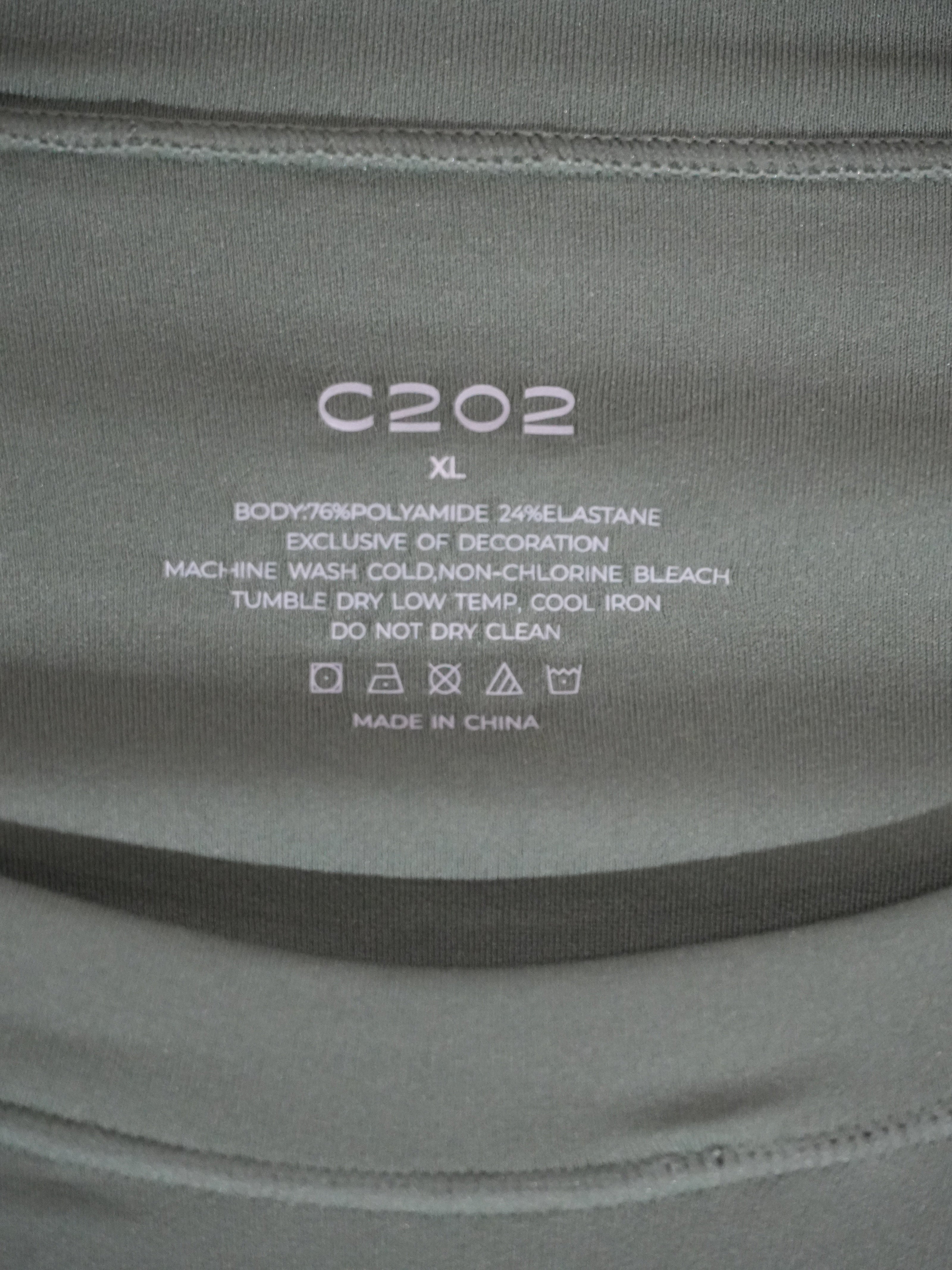 C202 Long Sleeve Top Women Extra Large Sage Green Crewneck Activewear Stretch