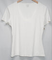 PUMIEY V-Neck T-Shirt Women Extra Large White Short Sleeve Stretch Top
